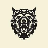 Lobo cabeça vetor isolado em branco fundo. vetor ilustração para tatuagem ou camiseta Projeto.