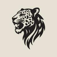 leopardo cabeça vetor ilustração isolado em branco fundo. selvagem animal mascote.