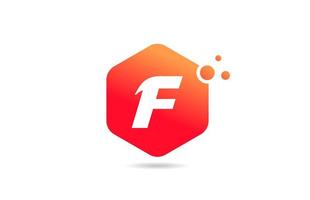 Projeto do ícone do logotipo de letra do alfabeto f com losango cor de laranja para empresa e negócios vetor