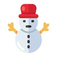 um ícone de design colorido de boneco de neve vetor