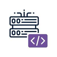 servidor código ícone. vetor dual tom ícone para seu local na rede Internet, móvel, apresentação, e logotipo Projeto.