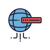 global servidor ícone. vetor preenchidas cor ícone para seu local na rede Internet, móvel, apresentação, e logotipo Projeto.