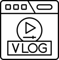 ícone de linha de vlog vetor
