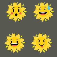 coleção do diferença emoticon ícone do fofa Sol desenho animado em branco fundo vetor ilustração