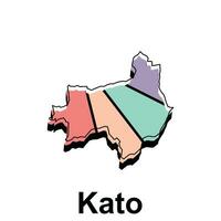 kato cidade do Japão mapa vetor ilustração, vetor modelo com esboço gráfico esboço Projeto