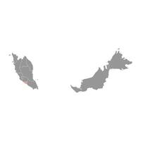Malaca Estado mapa, administrativo divisão do Malásia. vetor ilustração.
