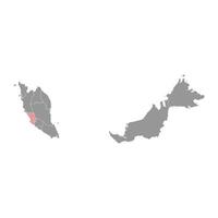 Selangor Estado mapa, administrativo divisão do Malásia. vetor ilustração.