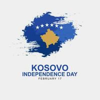 vetor ilustração do Kosovo independência dia, célebre em fevereiro 17. cumprimento cartão poster Projeto com grunge escova textura bandeiras