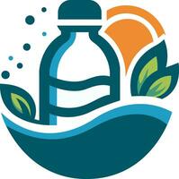 água garrafa logotipo vetor