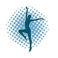 silhueta do uma fêmea balé dançarino dentro açao pose. silhueta do uma bailarina menina dançando pose. vetor