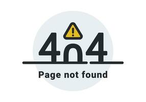 404 página do a local com a texto página não encontrado. ícone perigo. placa aviso. isolado ilustração para perdido página vetor