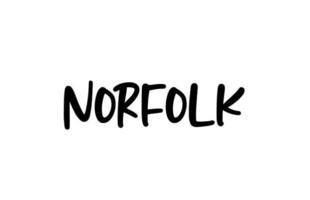 Norfolk cidade manuscrita tipografia palavra texto letras de mão. texto de caligrafia moderna. cor preta vetor