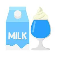 milkshake baunilha com caixa leite ilustração vetor