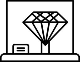 ícone de linha de diamante vetor
