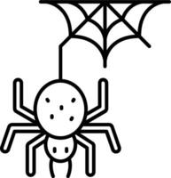 ícone de linha de aranha vetor