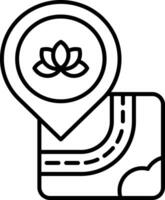 ícone de linha de meditação vetor