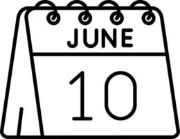 10º do Junho linha ícone vetor