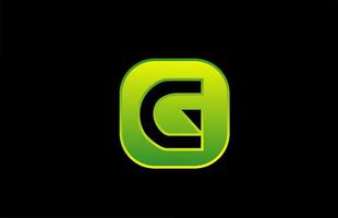 verde preto g alfabeto letra logo ícone design para negócios e empresa vetor