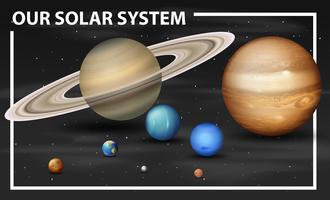 Um diagrama do sistema solar vetor