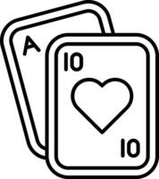 ícone de linha de poker vetor