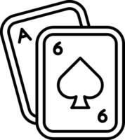 ícone de linha de poker vetor