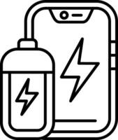 ícone de linha de bateria vetor