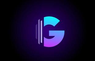 logotipo da letra do alfabeto g para empresa e negócios. design rosa azul para identidade vetor