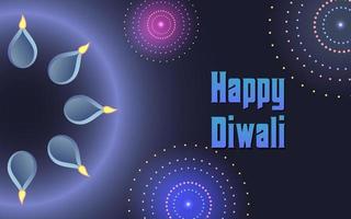 ilustração em vetor diwali feliz, ilustração em vetor diwali feliz banner com diya - lâmpada a óleo, ilustração de diwali com tipografia, design criativo em vetor diwali para cartão e plano de fundo.