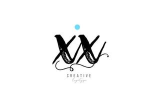 xx xx vintage letra alfabeto combinação logotipo ícone manuscrito design para negócios da empresa vetor