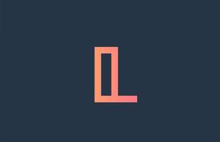 Ícone de l logotipo de letra do alfabeto rosa para empresa e negócios. design de linha simples para identidade corporativa vetor