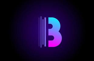 b logotipo da letra do alfabeto para empresa e negócios. design rosa azul para identidade vetor