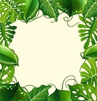 Design de moldura com folhas verdes