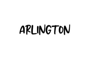 Arlington city manuscritas à mão tipografia palavra texto letras de mão. texto de caligrafia moderna. cor preta vetor