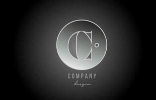 cinza prata metal c alfabeto letra logo ícone design para empresa e negócios vetor