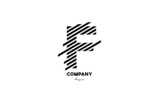 ícone de design de logotipo de letra do alfabeto f preto e branco para empresa e negócios vetor