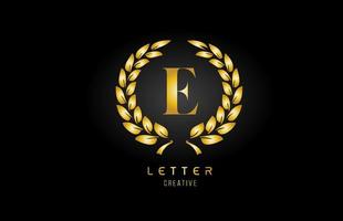 ícone do logotipo ouro dourado e letra do alfabeto com design floral para negócios e empresa vetor