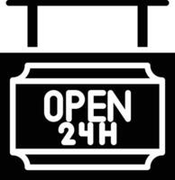 ícone de vetor aberto 24 horas