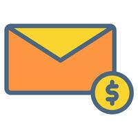 envelope e moeda dólar ícone ou logotipo ilustração estilo. ícones comércio eletrônico. vetor