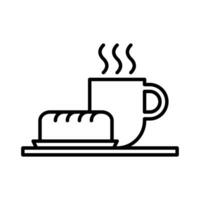 café da manhã ícone vetor ou logotipo ilustração esboço Preto cor estilo