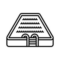 natação piscina ícone vetor ou logotipo ilustração esboço Preto cor estilo