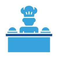 chefe de cozinha ícone vetor ou logotipo ilustração glifo cor estilo