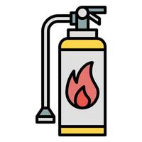 fogo extintor ícone vetor ou logotipo ilustração esboço Preto cor estilo