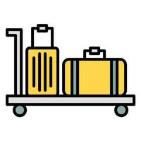 bagagem ícone vetor ou logotipo ilustração esboço Preto cor estilo