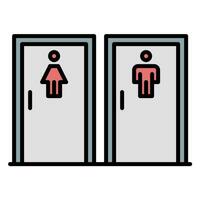 banheiro ícone vetor ou logotipo ilustração esboço Preto cor estilo
