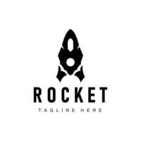 foguete logotipo simples Projeto silhueta marca espaço veículo minimalista ilustração modelo vetor