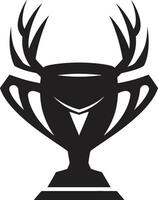 Troféutrek testemunho icônico veado emblema Projeto Antlerart matriz construindo troféu ícones vetor