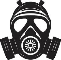 furtividade defensor gás mascarar vetor ícone ébano escudo Preto gás mascarar logotipo emblema