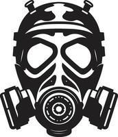 noir protetor Preto gás mascarar emblema ícone Sombrio defensor vetor gás mascarar emblema Projeto