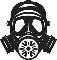 meia noite salvaguarda Preto gás mascarar emblema ícone obsidiana defensor gás mascarar vetor logotipo