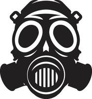 ébano guardião Preto gás mascarar ícone Projeto estígio escudo vetor gás mascarar emblema ícone